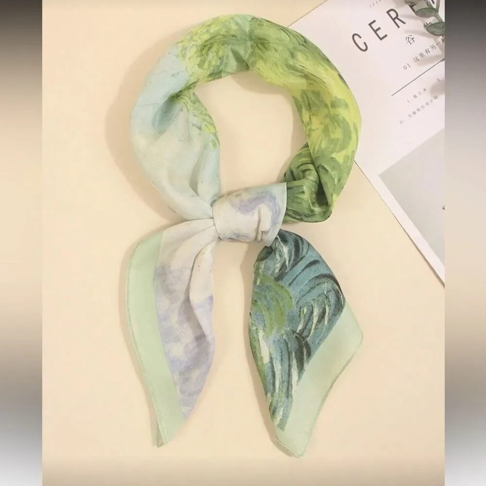 Elegant Green and Blue Scarf S6